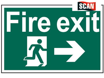 Fire Exit Running Man Arrow Right