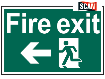 Fire Exit Running Man Arrow Left